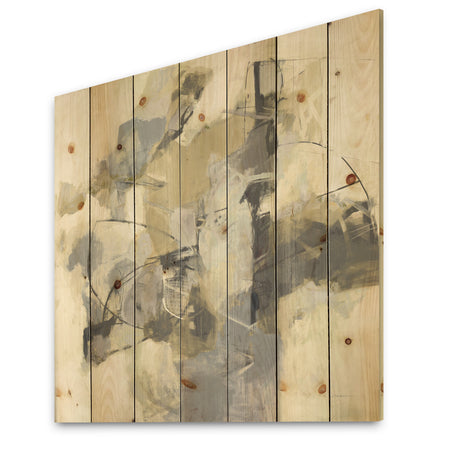 Glam Cream Dream III - Modern & Contemporary Print on Natural Pine Wood