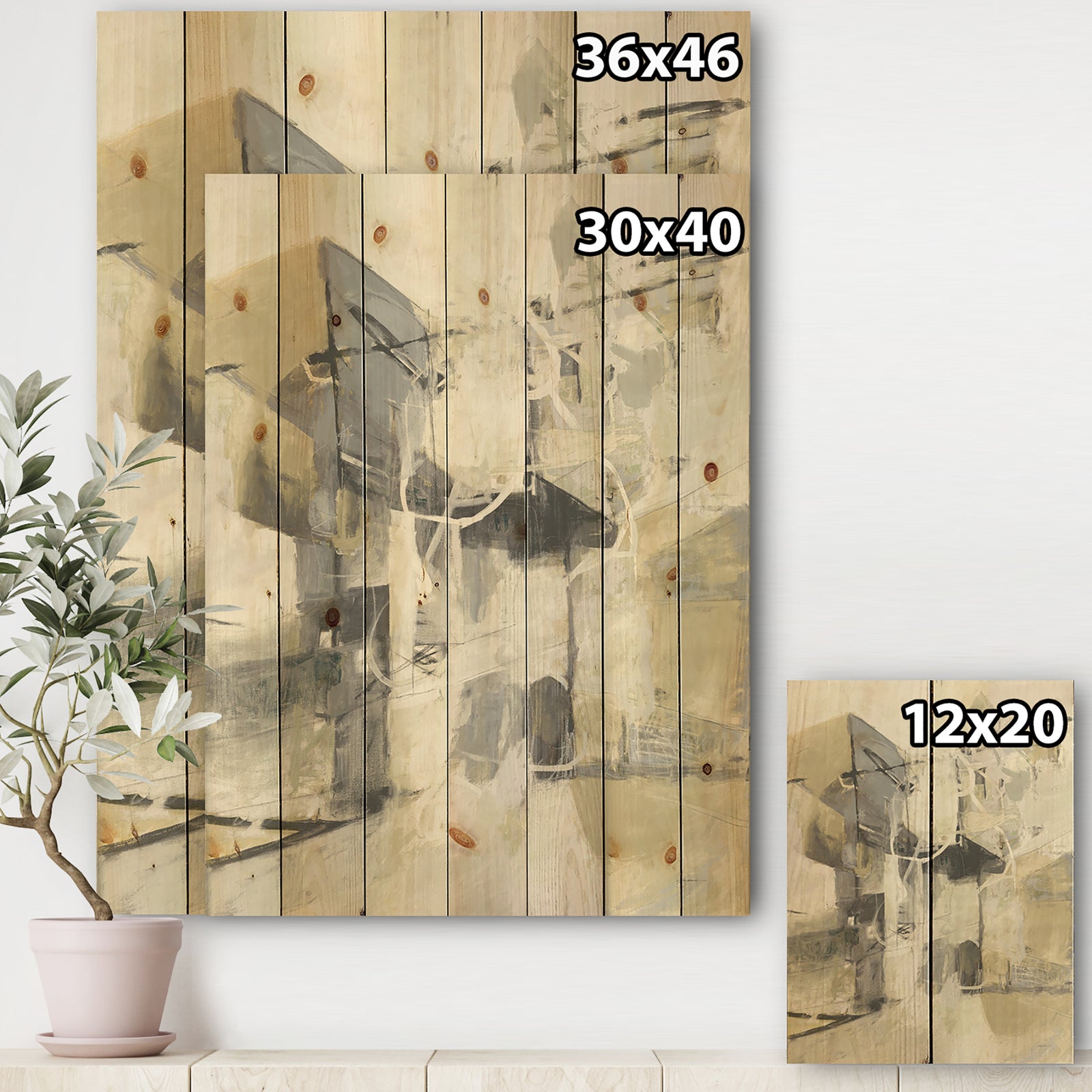Porch & Den Glam Cream Dream IV - Print on Natural Pine Wood