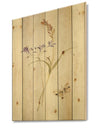 Wild Simple Wallflowers I - Farmhouse Print on Natural Pine Wood