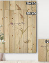 Wild Simple Wallflowers I - Farmhouse Print on Natural Pine Wood