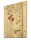 Wild Simple Wallflowers II - Farmhouse Print on Natural Pine Wood