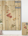 Wild Simple Wallflowers II - Farmhouse Print on Natural Pine Wood