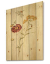 Wild Simple Wallflowers III - Farmhouse Print on Natural Pine Wood