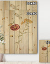 Wild Simple Wallflowers III - Farmhouse Print on Natural Pine Wood