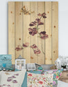 Wild Simple Wallflowers IV - Farmhouse Print on Natural Pine Wood