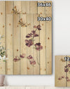 Wild Simple Wallflowers IV - Farmhouse Print on Natural Pine Wood