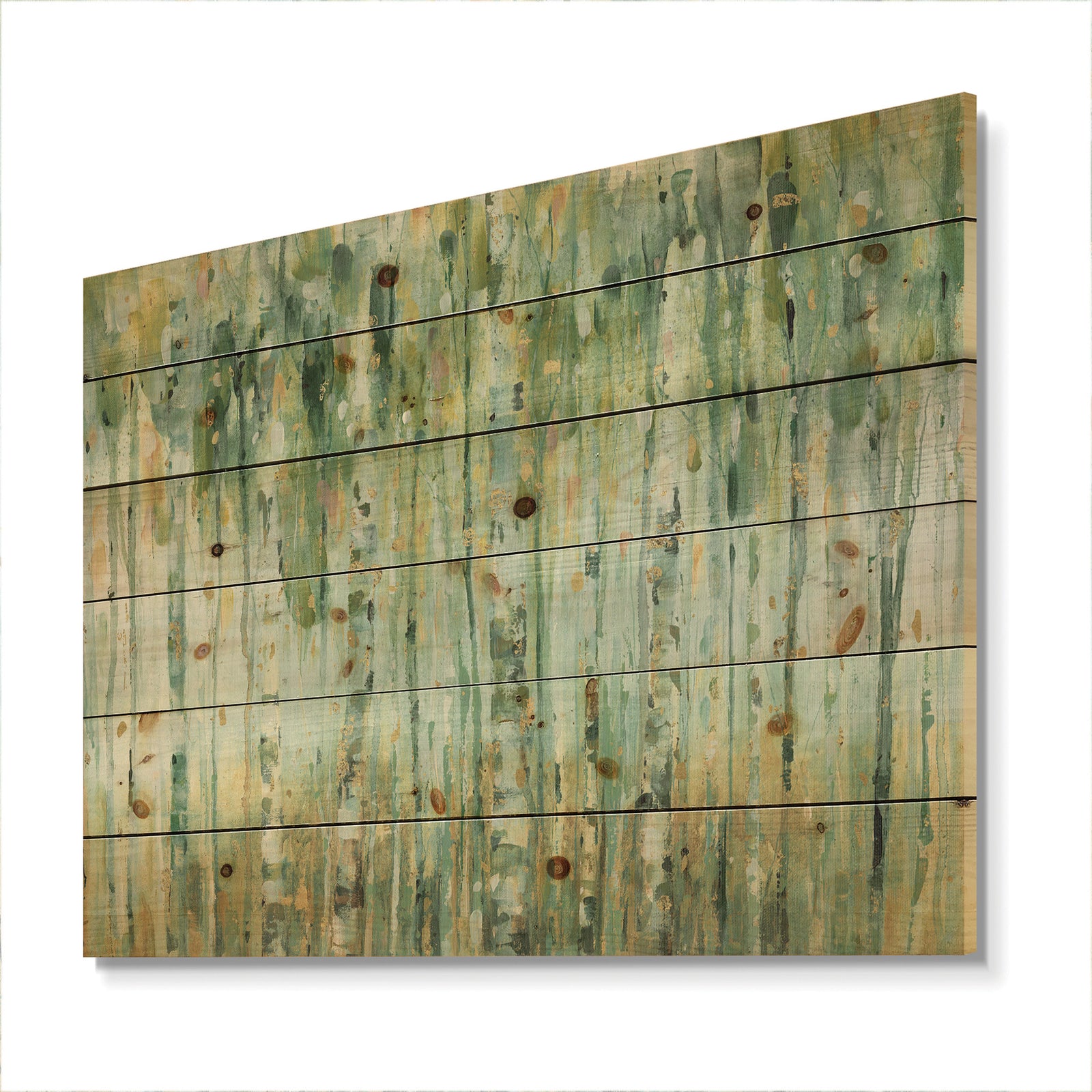 The birch Forest II - Traditional Print on Natural Pine Wood
