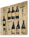 Red Sauvignon Wine Collage - Food and Beverage Print on Natural Pine Wood