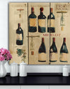 Red Sauvignon Wine Collage - Food and Beverage Print on Natural Pine Wood