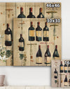 Red Sauvignon Wine Collage - Food and Beverage Print on Natural Pine Wood