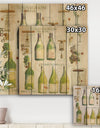 White Chardonnay Wine Collage - Food and Beverage Print on Natural Pine Wood