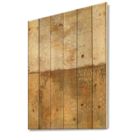 Amber Modern Horizon - Abstract Print on Natural Pine Wood