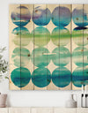 Circle Abstract Blue Colorfields I - Modern & Transitional Print on Natural Pine Wood