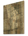 Silver and Beige Abstract Waterpainting - Contemporary Print on Natural Pine Wood