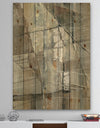 Silver and Beige Abstract Waterpainting - Contemporary Print on Natural Pine Wood