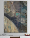 Into the Indigo Stream I - Abstract Print on Natural Pine Wood