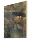 Into the Indigo Stream II - Abstract Print on Natural Pine Wood