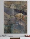 Into the Indigo Stream II - Abstract Print on Natural Pine Wood