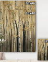 Golden Birch Forest III - Farmhouse Print on Natural Pine Wood