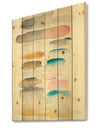 Watercolor Geometric Swatch Element I - Mid-Century Modern Print on Natural Pine Wood