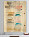 Watercolor Geometric Swatch Element I - Mid-Century Modern Print on Natural Pine Wood