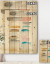 Watercolor Geometric Swatch Element I - Mid-Century Modern Print on Natural Pine Wood