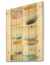 Watercolor Geometric Swatch Element II - Mid-Century Modern Print on Natural Pine Wood