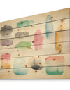 Watercolor Geometric Swatch Element III - Mid-Century Modern Print on Natural Pine Wood