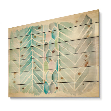 Watercolor Geometric Swatch Element IV - Mid-Century Modern Print on Natural Pine Wood