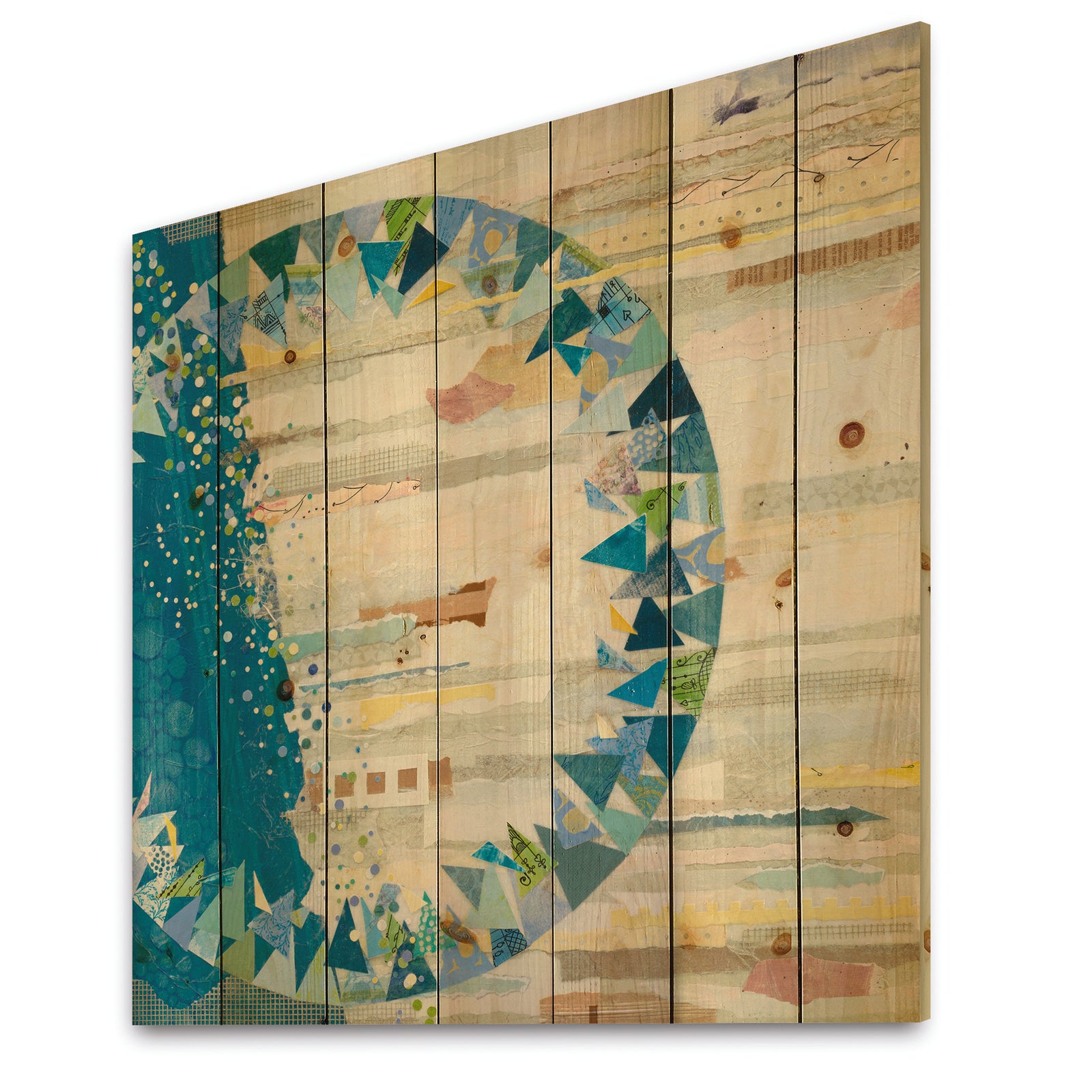The Calm Indigo Stripes - Modern & Contemporary Print on Natural Pine Wood