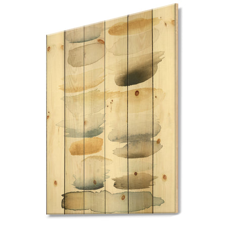 Watercolor Geometric Swatch Element V - Mid-Century Modern Transitional Print on Natural Pine Wood