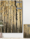 Golden Birch Forest IV - Cabin & Lodge Print on Natural Pine Wood