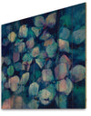 Abstract Blue Flower Petals - Traditional Print on Natural Pine Wood