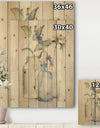 Blossoms on Birch Cottage Bouquet I - Farmhouse Print on Natural Pine Wood