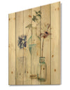 Blossoms on Birch Cottage Bouquet III - Farmhouse Print on Natural Pine Wood