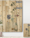 Blossoms on Birch Cottage Bouquet III - Farmhouse Print on Natural Pine Wood