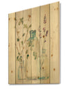 Blossoms on Birch Cottage Bouquet IV - Farmhouse Print on Natural Pine Wood