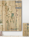Blossoms on Birch Cottage Bouquet IV - Farmhouse Print on Natural Pine Wood