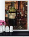 A Reflection of Wine Bottle I - Food and Beverage Print on Natural Pine Wood