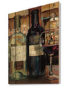 A Reflection of Wine Bottle II - Food and Beverage Print on Natural Pine Wood