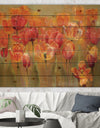 Red Tulips - Traditional Print on Natural Pine Wood