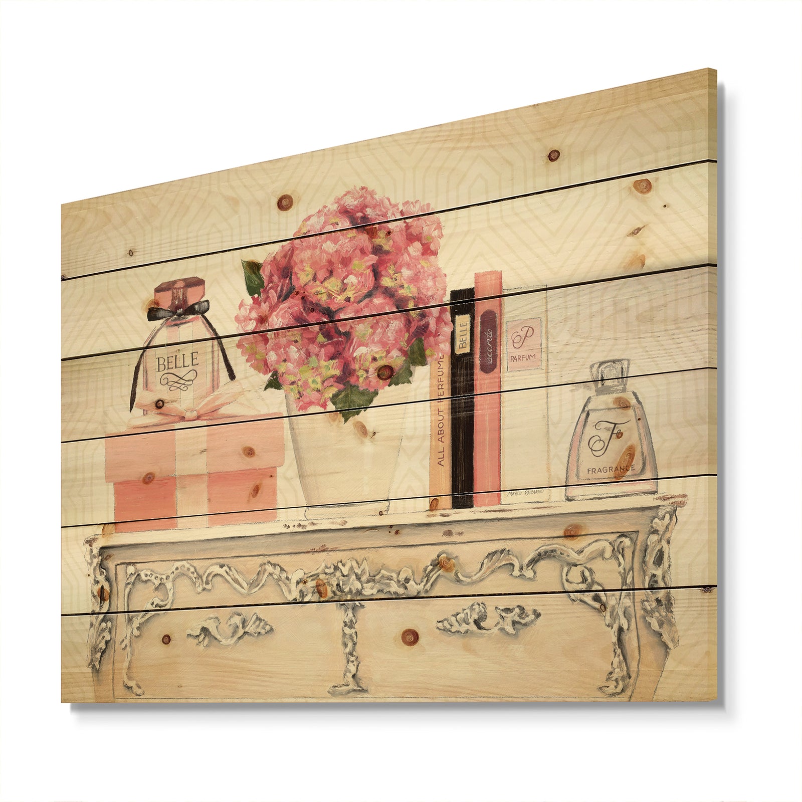 Chic Galm Closet IV - Fashion Print on Natural Pine Wood
