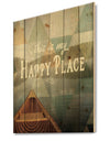 Lake House Happy Quote - Cottage Print on Natural Pine Wood