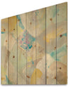 Abstract Compositions of Pastel Blue and Green - Modern & Contemporary Print on Natural Pine Wood