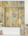 Abstract Compositions of Pastel Blue and Green - Modern & Contemporary Print on Natural Pine Wood