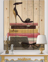 Paris Glamourous Gold Style I - Fashion Print on Natural Pine Wood