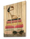 Paris Glamourous Gold Style II - Fashion Print on Natural Pine Wood