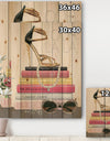 Paris Glamourous Gold Style II - Fashion Print on Natural Pine Wood