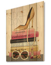 Paris Glamourous Gold Style III - Fashion Print on Natural Pine Wood