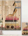 Paris Glamourous Gold Style III - Fashion Print on Natural Pine Wood